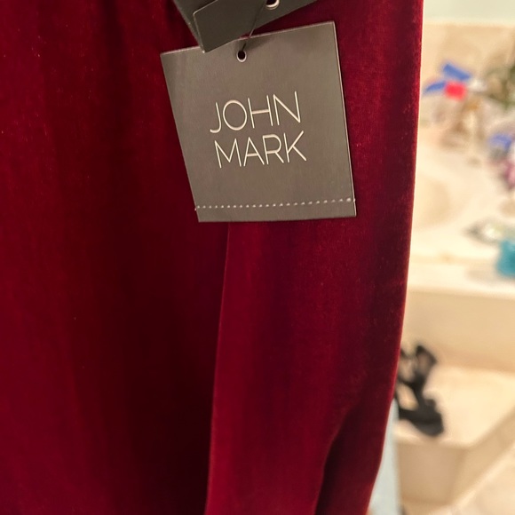 Beautiful Cranberry/ maroon Velvet blouse with reinforced collar and cuffs. NWT - Picture 3 of 5